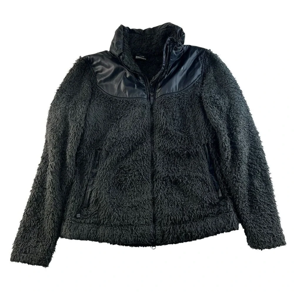 NIKE ACG Women's Medium Black Teddy Fleece Full Zip Jacket Super Soft Plush